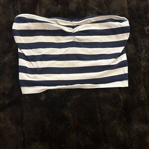 GRG Montreal Navy & White Striped Bandeau Tube Top Women’s Medium